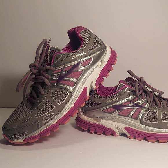Brooks Ariel 14 Smoked Pearl Grey Purple Running  Inside tag worn UK 7 is US 9 - Picture 2 of 8